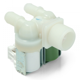 Electrovalvula 2 Vias Compatible con Zanussi Salida 180 grados 3792260725 Ex 1249471002 Rast 5 R12 Blanco