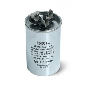 Condensador 25 + 1,5µf 450v Aire Acondicionado Metalico Trabajo Standard