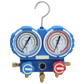 Manometro Analizador 2 Vias Aluminio Anticolision 68mm Con Visor R32, R407C, R410A