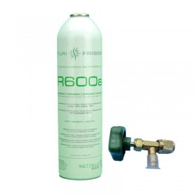 1 Botella Gas Refrigerante R600a + Valvula 420Gr Isobutano Freeze