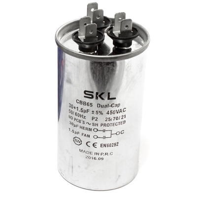 Condensador 30 + 1,5µf 450v Trabajo Aire Acondicionado Metalico Standard