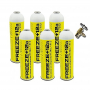 6 Botellas Gas Refrigerante Freeze +12a 420Gr + Valvula Organico Alternativo R12, R134A