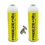 2 Botellas Gas Ecologico Refrigerante Freeze +12a 420Gr + Valvula Organico Sustituto R12, R134A