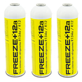 3 Botellas Gas Refrigerante Freeze +12a 420Gr Organico Alternativo R12, R134