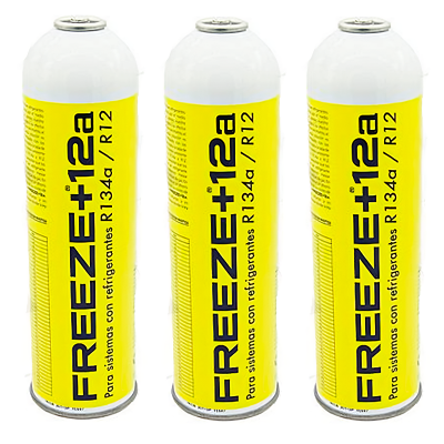 3 Bouteilles Freeze +12A Gaz Réfrigérant 420Gr Substitut Organique R12, R134A