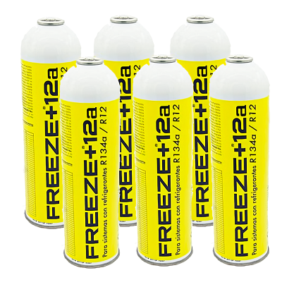 6 Botellas Gas Refrigerante Freeze +12a 420Gr Organico Alternativo R12, R134A