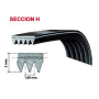 Correa Lavadora Compatible con Megadyne EL 1287 H8 Poliuretano