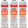 3 Bottles Gas Minus 60 350Gr Substitute R32, R410A Freeze Organic