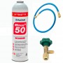 1 Bouteille De Gaz Moins 50 375Gr + Valve + Succincteur De Tuyau R22 R404A R407C R502 Freeze Organic