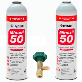 2 Bouteilles De Gaz Moins 50 375Gr + Soupape De Substitution R22 R404A R407C R502 Congélation Biologique