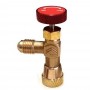 Valvula Envase Desechable R32 R290 Grifo Botella Rosca Izquierda 1/2 x 1/4