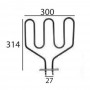 Resistencia Horno Compatible con Corbero Grill 220v Adaptable Compatible con Aeg Compatible con Zanussi 1300w