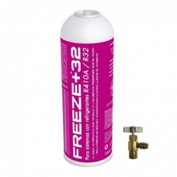 1 Botella Gas Refrigerante Freeze Organico +32 350Gr + Valvula Alternativa R32, 410