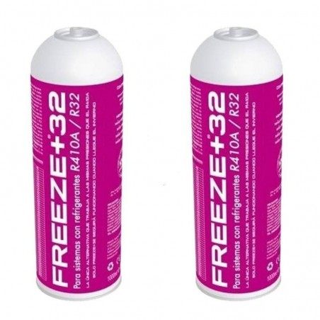 2 Botellas Gas Refrigerante Freeze Organico +32 350Gr Alternativa R32, R410A