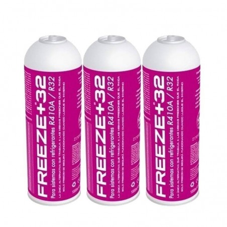 3 Botellas Gas Refrigerante Freeze Organico +R32 350Gr Sustituto R32, R410A