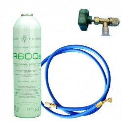 1 Flacone Di Gas Refrigerante R600A + Tubo + Valvola 420Gr Isobutano Congelamento