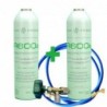 2 Bottles Of R600A Refrigerant Gas + Hose + 420Gr Isobutane Freeze Valve