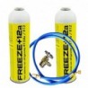 2 Botellas Gas Refrigerante Freeze +12a 420Gr + Valvula + Manguera Organico Alternativo R12, R134A