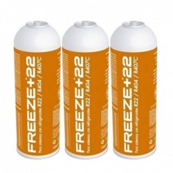 3 Bottiglie Congelare +R22 Gas Refrigerante 400Gr Sostituto Organico R22, R404, R407C
