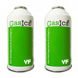 2 Botellas Gas Ecologico Gasica YF 171gr Sustituto R1234YF Freeze Organico