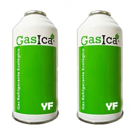 2 Botellas Gas Ecologico Gasica YF 171gr Sustituto R1234YF Freeze Organico