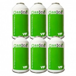 6 Botellas Gas Ecologico Gasica YF 226gr Alternativo R1234YF Freeze Organico