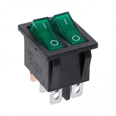 Interruptor Doble Piloto Verde Luminoso 16A 250v Standard