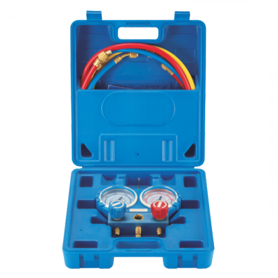 Valigetta In Alluminio A 2 Vie Per Analizzatore Manometro 68Mm Con Visiera R22, R407C, R404A, R134A