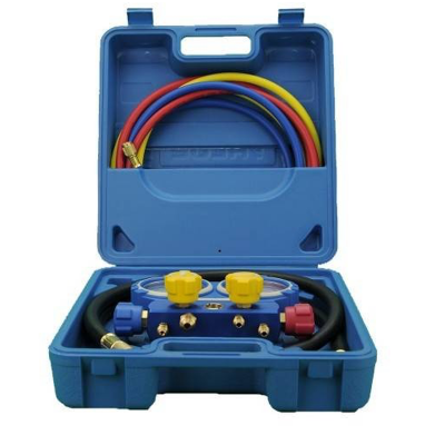 4-Wege Manometer Analysator Case 80Mm Aluminium + Viewer R410A, R407C, R404A, R134A